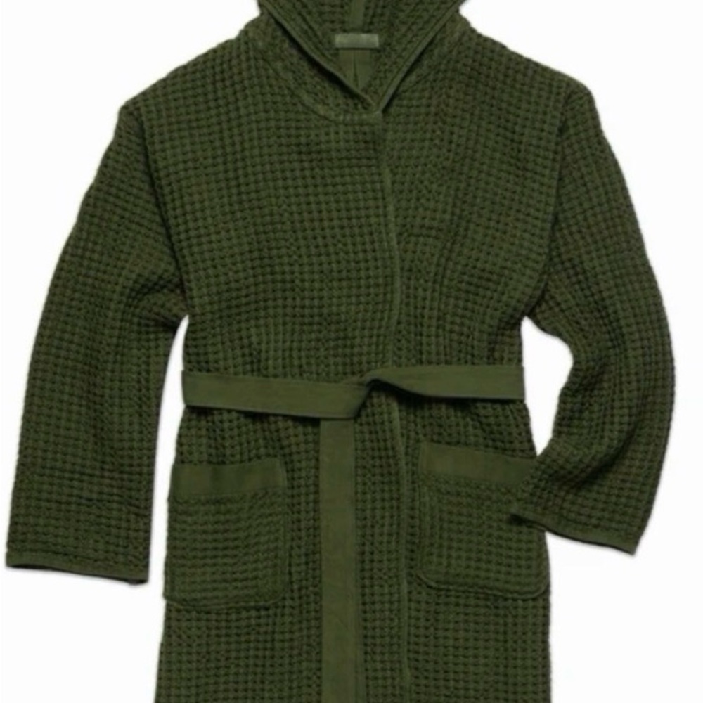 ONSEN Supima Green Waffle Knit Robe